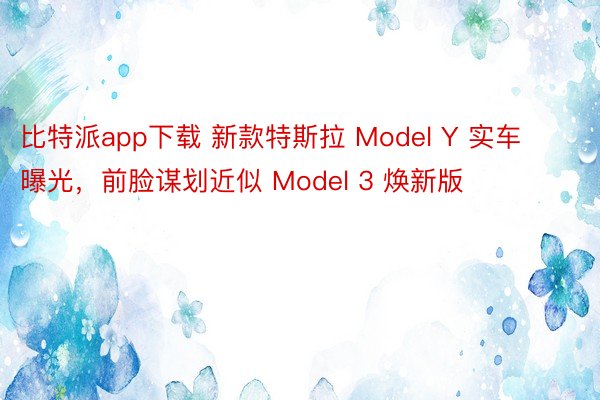 比特派app下载 新款特斯拉 Model Y 实车曝光，前脸谋划近似 Model 3 焕新版
