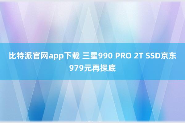 比特派官网app下载 三星990 PRO 2T SSD京东979元再探底