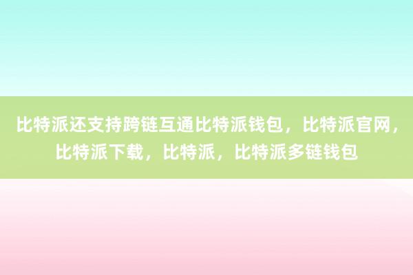 比特派还支持跨链互通比特派钱包，比特派官网，比特派下载，比特派，比特派多链钱包