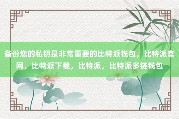 备份您的私钥是非常重要的比特派钱包，比特派官网，比特派下载，比特派，比特派多链钱包