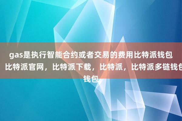 gas是执行智能合约或者交易的费用比特派钱包，比特派官网，比特派下载，比特派，比特派多链钱包