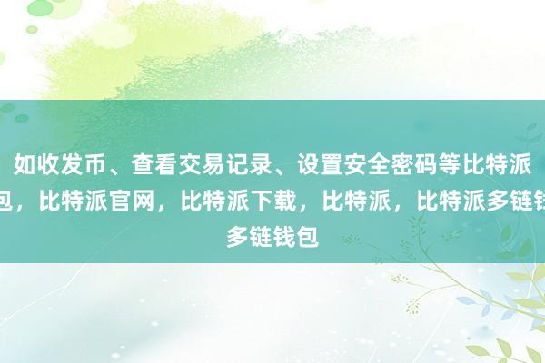 如收发币、查看交易记录、设置安全密码等比特派钱包，比特派官网，比特派下载，比特派，比特派多链钱包