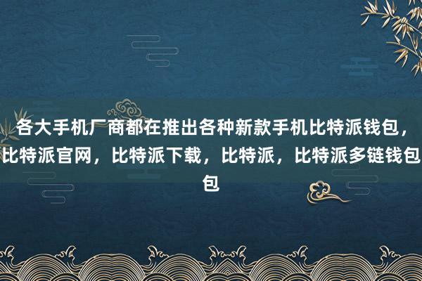 各大手机厂商都在推出各种新款手机比特派钱包，比特派官网，比特派下载，比特派，比特派多链钱包