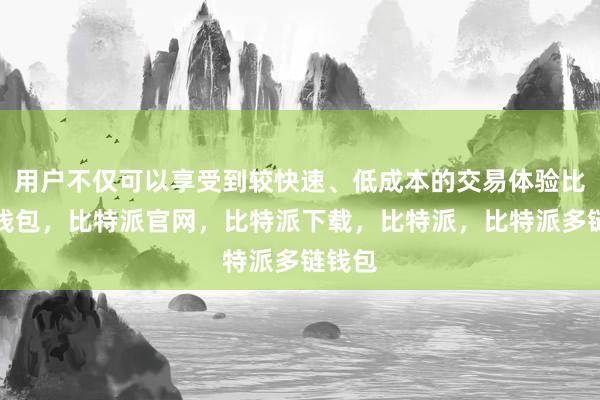 用户不仅可以享受到较快速、低成本的交易体验比特派钱包，比特派官网，比特派下载，比特派，比特派多链钱包